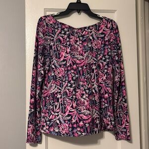 Lilly Pulitzer Pink and Blue Long Sleeve Top